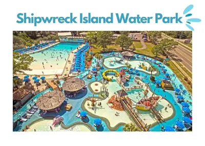 a large water park with a water slide and slides at Origin 0734 - Studio King - Sunny Pool Deck and Gulf View by Beach Haven Vacation Rentals in Panama City Beach