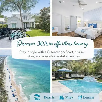 30A Seacrest Beach Access PoolGolf CartBikes