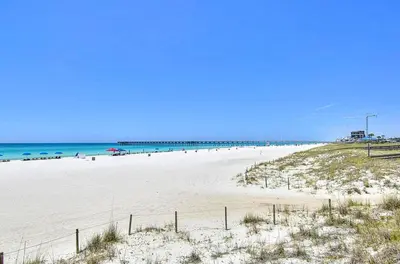 a view of a beach with people in the water at Sterling Reef 902 in Panama City Beach