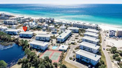 an aerial view of a resort next to the ocean at Beachside Villas 412 in Santa Rosa Beach
