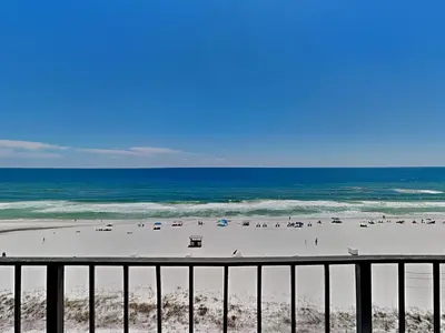 a view of a beach with people on the sand at Edgewater Tower III #709 in Panama City Beach