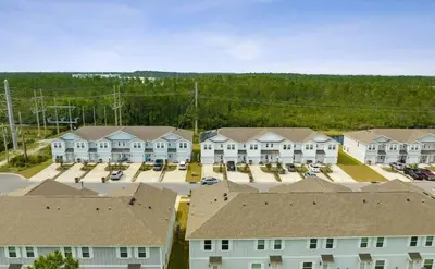 an aerial view of a large apartment complex at Panama City Beach Cozy Townhouse in Panama City Beach