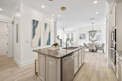 a kitchen with a sink and a counter top at Amen 30A in Inlet Beach