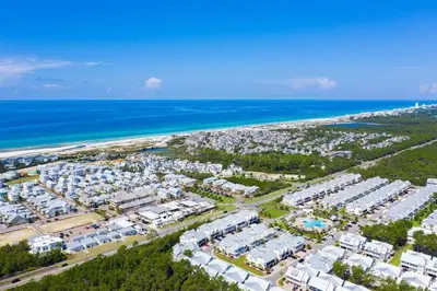 an aerial view of a resort next to the ocean at BeachHaven 30A in Inlet Beach