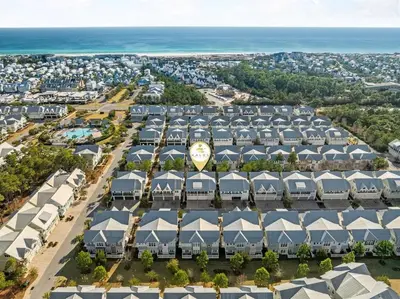 an aerial view of a resort complex with white roofs at Lovely Day on 30A in Inlet Beach
