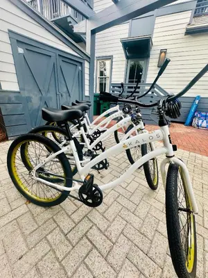 two bikes parked in front of a house at The Last Waltz in Seacrest