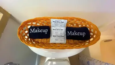 a wicker basket with towels on top of a table at Sunbird Resort - 11th Floor - Free Beach Chairs - by Sunbird Rentals in Panama City Beach