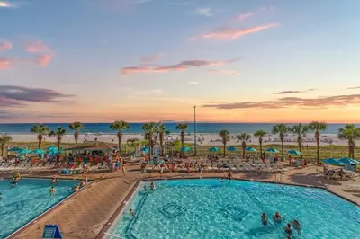 an overhead view of a pool at the beach at The Summit 315 in Panama City Beach