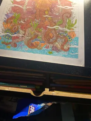 a painting of snakes on top of a table at Beach bum in Panama City Beach