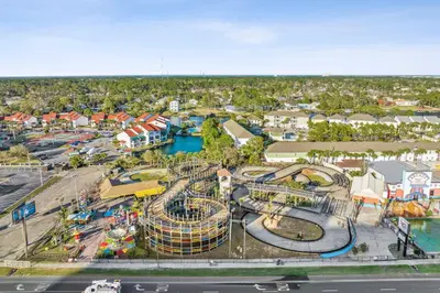 an aerial view of a playground at a water park at Salty Soul in Panama City Beach