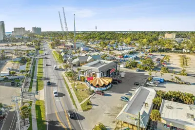 an aerial view of a parking lot in a city at Salty Soul in Panama City Beach