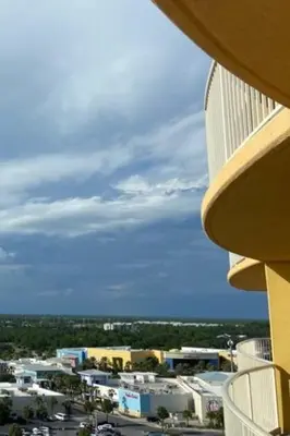a view of a city from a building at Calypso III Stunning Oceanview next to Pier Park Mall in Panama City Beach