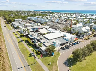 an aerial view of a town with a street at Restfull Dwelling in Inlet Beach