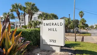 a sign that reads emerald hill in front of a house at Emerald Hill 23 - The Little Pearl in Santa Rosa Beach