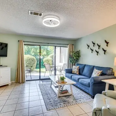 Walk to Shore PCB Home with Balcony and Pool Access!