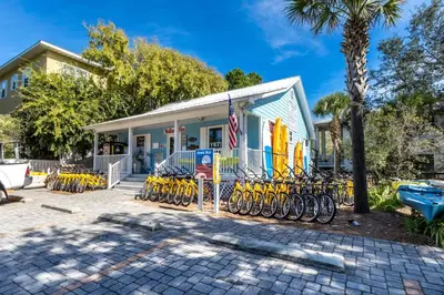 a house with bikes parked outside of it at Coastside in Santa Rosa Beach