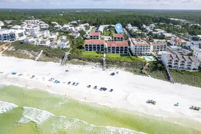 an aerial view of the beach at the resort at Palms of Seagrove D5 in Santa Rosa Beach