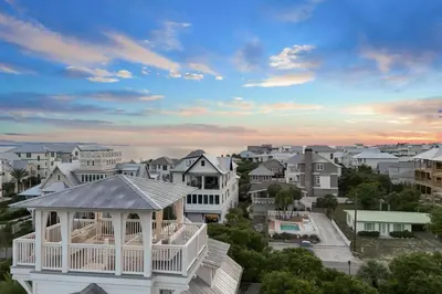 a view of a residential neighborhood with houses at Traveler's Rest in Inlet Beach