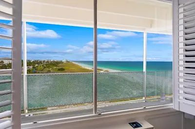 a window with a view of the ocean at Fontainebleau 428 in Panama City Beach