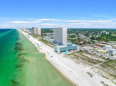 an aerial view of the beach and the ocean at Fontainebleau 428 in Panama City Beach