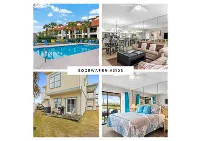 a collage of photos of a house at Edgewater Golf Villas #3105 by Book That Condo in Panama City Beach