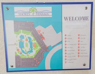 a sign with a map of a park at Shores of Panama 2220 in Panama City Beach