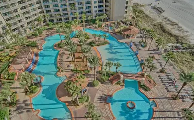 an aerial view of a water park at a resort at Shores of Panama Modern 2BR 2BA! Gulf View Resort! by Dolce Vita Getaways PCB in Panama City Beach