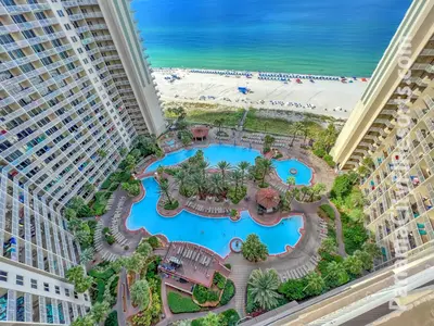a view of the pool at the vacation resort at Blue Skies at Shores in Panama City Beach