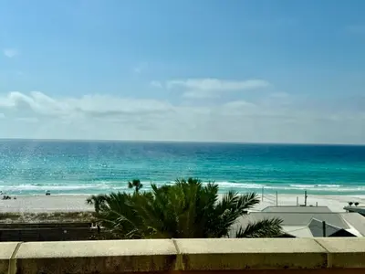 a view of the beach and the ocean at Origin at Seahaven 402 in Panama City Beach