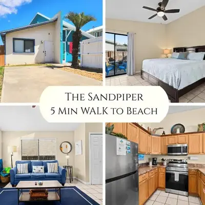 5 Min Walk to Sand - King Bed - Private Yard