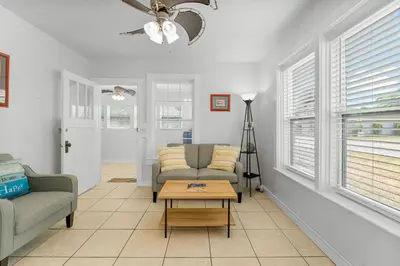 a living room with two couches and a coffee table at 19224 Delmar Dr in Panama City Beach