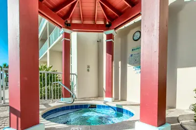 a hot tub in the middle of a building at Majestic Beach Towers One 1314 by Emerald Coast Retreats in Panama City Beach