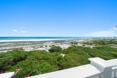 a view of the beach from the balcony of a condo at Paradise Loft l Luxury Beach Front Condo l Amazing Views in Santa Rosa Beach