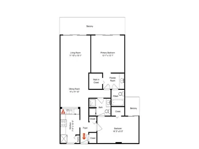 a floor plan of a house at Dunes of Panama #B501 in Panama City Beach