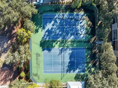 an overhead view of a building with a swimming pool at Cassine Gardens #270 - The Getaway in Santa Rosa Beach