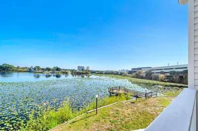 a view of a river from a building at Lullwater Beach 415 in Panama City Beach