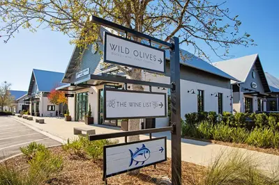 a street sign in front of a building at Sea Turtle House- Lux Townhome- Pool - Golf Cart in Santa Rosa Beach