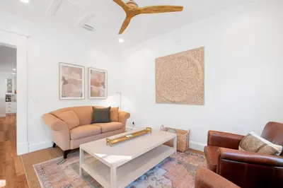 a living room with a couch and a coffee table at Private Pool, Impulse Buy The Sea, Sleeps 13, Beach Access in Inlet Beach