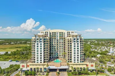 an aerial view of a large apartment building at Origin 0933 - Studio King - Sunrise Gulf Views in Panama City Beach