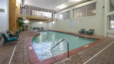 a large swimming pool in a building at Looking for a Shore Thing? Here it is! 2BR 25BA Sleeps 8! Beachfront! in Panama City Beach