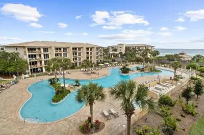 an aerial view of a pool at a resort at High Pointe 431 Gulf Views in Rosemary Beach