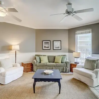 Two-bedroom with bunks balcony overlooking pool & on-site pickleball