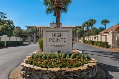 a sign for a high point on a street at Elegant abode overlooking the pool with beach access tennis & pickleball in Seacrest
