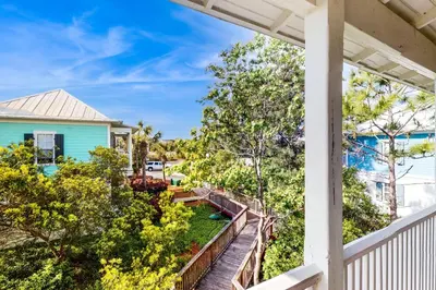 a view from the balcony of a house at Dog-friendly bungalow with on-site pool hot tub free WiFi and washer&dryer in Santa Rosa Beach