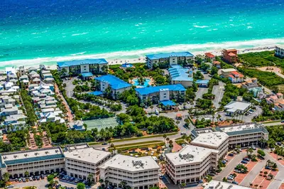 an aerial view of a resort near the beach at 2nd-floor condo with beach access pool tennis pickleball hot tub balcony in Seacrest