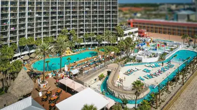an aerial view of a pool at a resort at Holiday Inn Resort Panama City Beach by IHG in Panama City Beach
