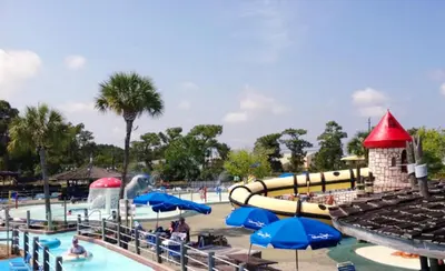 a large water park with a water slide at Moonspinner 211B - PCB East in Panama City Beach