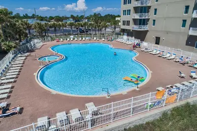 an overhead view of a swimming pool in a hotel at Tidewater Beach Resort by Panhandle Getaways in Panama City Beach