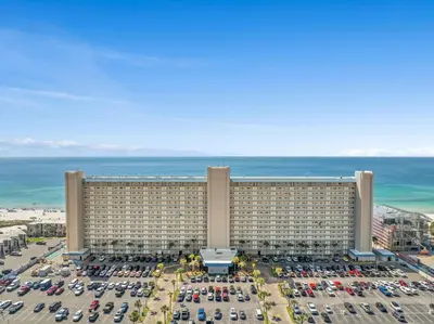 an aerial view of the mgm grand hotel and casino at The Summit Beach Resort By Panhandle Getaways in Panama City Beach