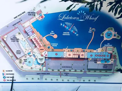 a map of the walt disney world resort at Snowbirds are welcome Laketown Wharf Resort 2 and 3 flrs in Panama City Beach